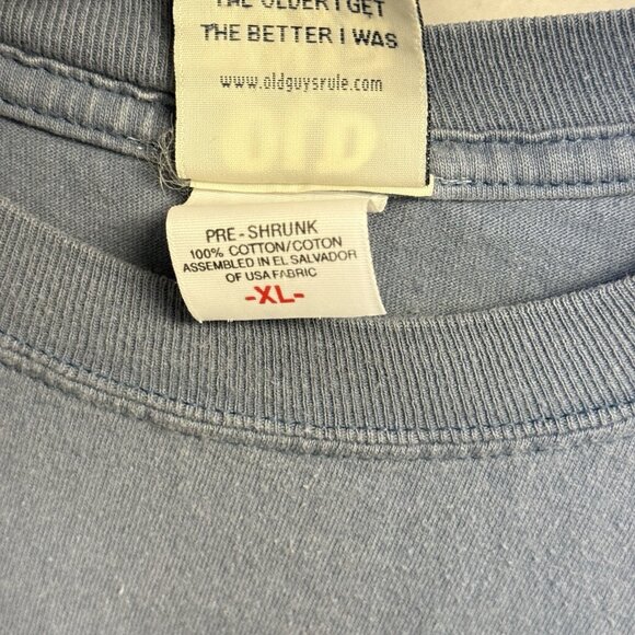 Vintage Old Guys Rule T Shirt Mens XL 22.5x26.5 Y2K Long Sleeve Surf Surfing - Picture 7 of 9